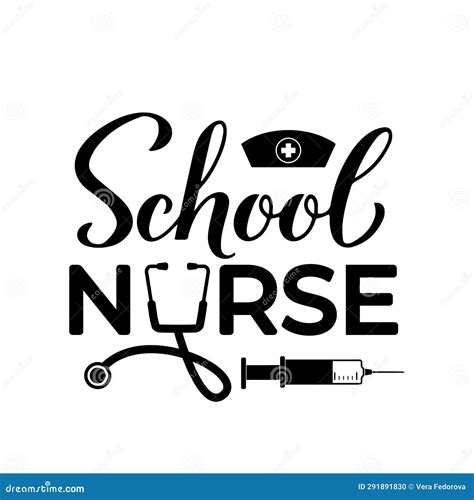 Nurse School Calligraphy Hand Lettering Isolated On White. Nurse Quote