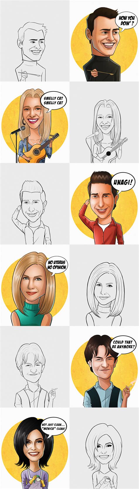 Caricature Avatars Friends On Behance