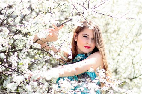 Free Images Branch Plant Girl Flower Spring Season Cherry