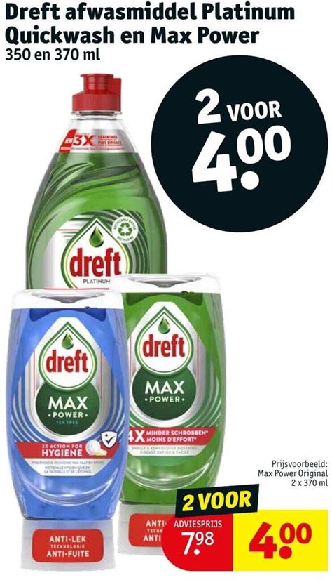 Dreft Afwasmiddel Platinum Quickwash En Max Power 350 En 370 Ml