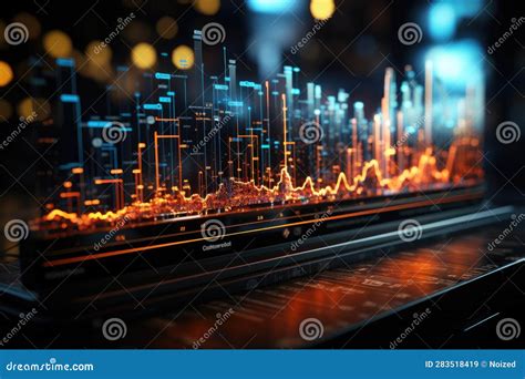 3d Financial Analysis Line Chart Design Futuristic And Technological Financial Renders Bars