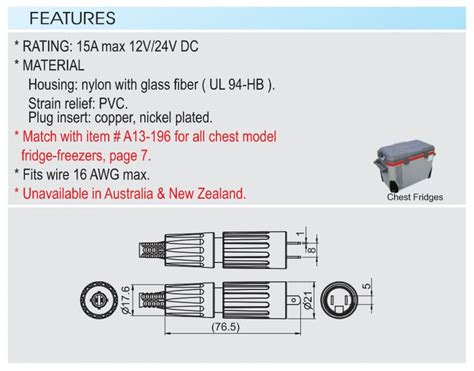 Posi Fit Plug For Chest Fridges 15a 12v 24v Dc Shin Chin Industrial
