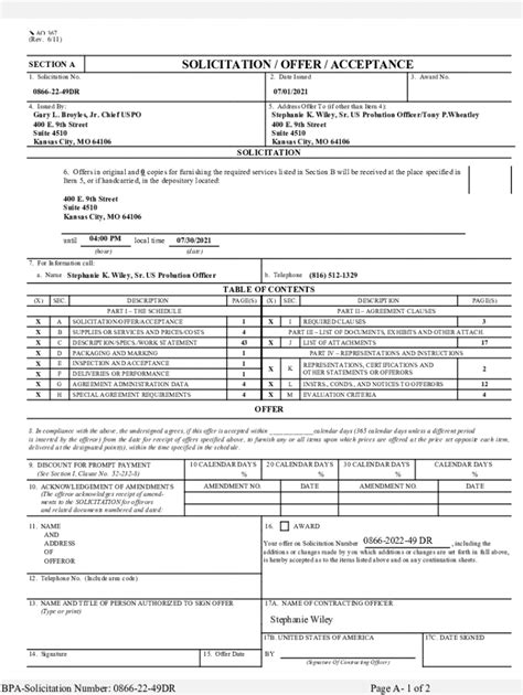 Fillable Online Mow Uscourts Gov Sites MowSOLICITATION OFFER