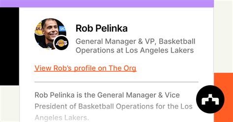 Rob Pelinka General Manager And Vp Basketball Operations At Los