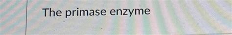 Solved The primase enzyme | Chegg.com