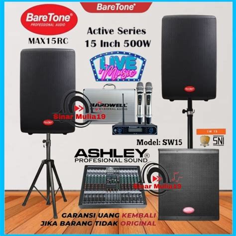 Jual Paket Sound System Speaker Aktif BareTone MAX15RC Subwoofer 15