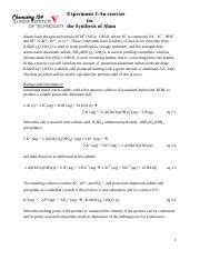 Chem Lab Pdf Experiment An Exercise For The Synthesis Of Alum