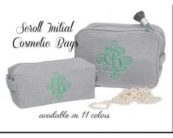 Monogrammed Cosmetic Case Set Monogram Make Up Bags Etsy