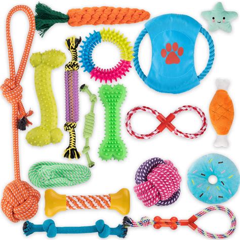 HLAOLA Dog Chew Toys for Puppy - 17Pcs Puppies Teething Chew Toys for ...