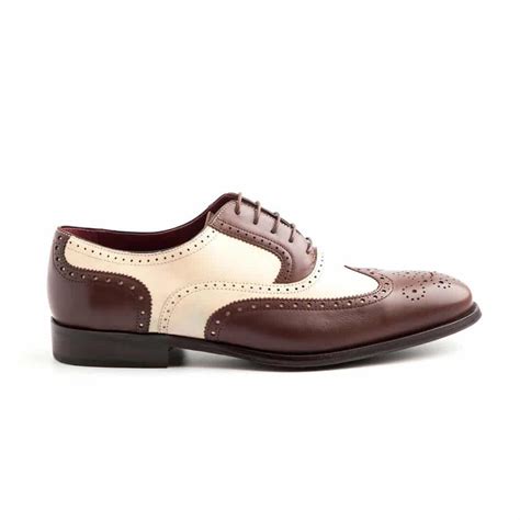 TWO TONE OXFORD SHOES FOR MEN SOFT LEATHER HOLMES BROWN BEIGE