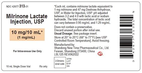 Milrinone Lactate Injection Solution