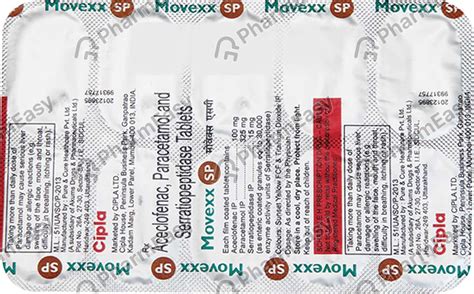 Movex Sp Strip Of 10 Tablets Uses Side Effects Price And Dosage