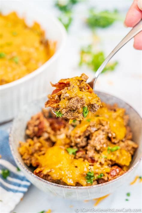 Easy Keto Bacon Cheeseburger Casserole Recipe