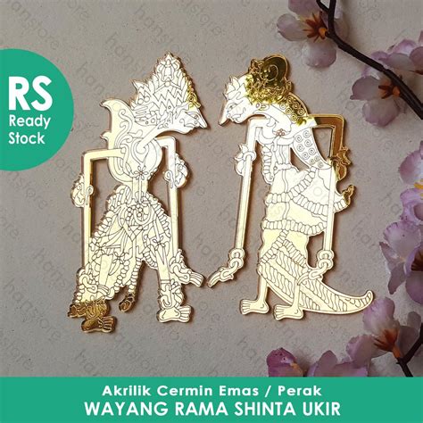 Jual Rs Wayang Rama Shinta Motif Cm Akrilik Cermin Emas Perak