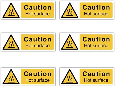 CM X CM Pack Of Self Adhesive Caution Hot Surface Stickers Caution Hot Surface Sign