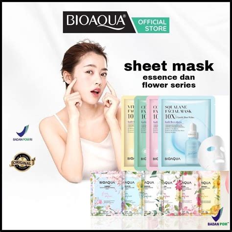 Jual Bioaqua Sheet Mask Flower Series Masker 10x Squalane 28ml Essence Shopee Indonesia