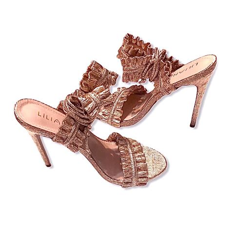 Liliana Rose Gold Metallic Stilettos Gem