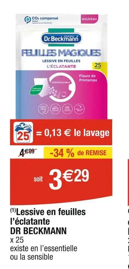 Promo DR BECKMANN 1 Lessive en feuilles léclatante chez Cora