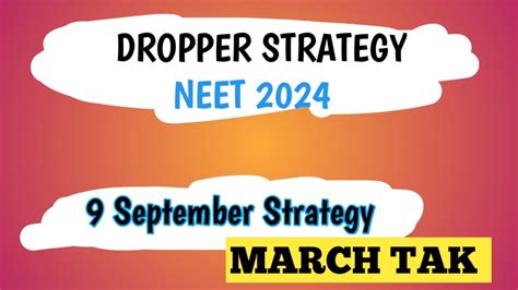 Neet Strategy Dropper Strategy Month Strategy For Neet Neet