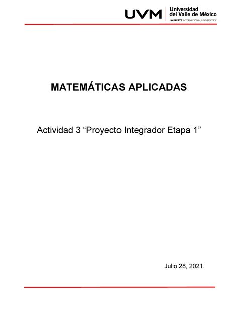 Actividad Proyecto Integrador Etapa Matematicas Aplicadas Hot Sex Picture