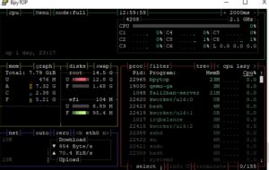 Terminal Resource Monitoring Using Bpytop Racknerd