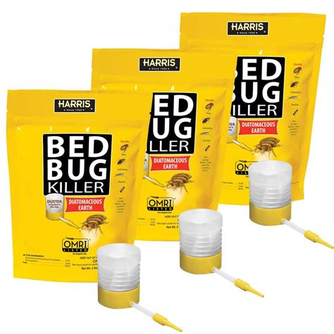 Harris 32 Oz Diatomaceous Earth Bed Bug Killer 3 Pack Hde32 3pk