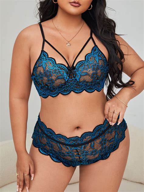 Ensemble De Lingerie En Dentelle Festonn Harnais Mode En Ligne