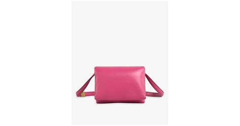 Marni Prisma Puffed Leather Shoulder Bag In Pink Lyst