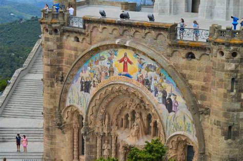 Sacred Heart Of Jesus Church On The Tibidabo Hill In Barcelona Spain