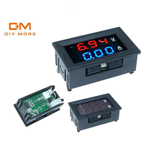 Diymore Dc V A Dual Red Blue Led Voltmeter Ammeter Digital