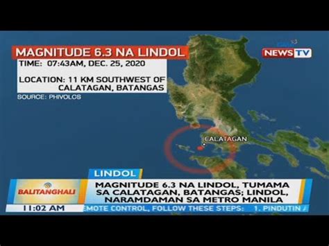 Magnitude Na Lindol Tumama Sa Calatagan Batangas Lindol