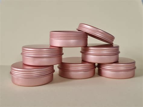 20ml Rose Gold Round Aluminium Tin With Screw On Lid Lip Balm