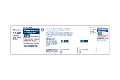 Omnipaque 350 Iohexol 350 Mg ML Injection PlusPak Polymer Bottle 500