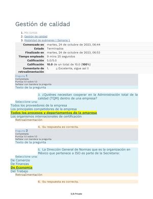 Administración de controles de cambio Modalidad de exámenes Semana 3 y