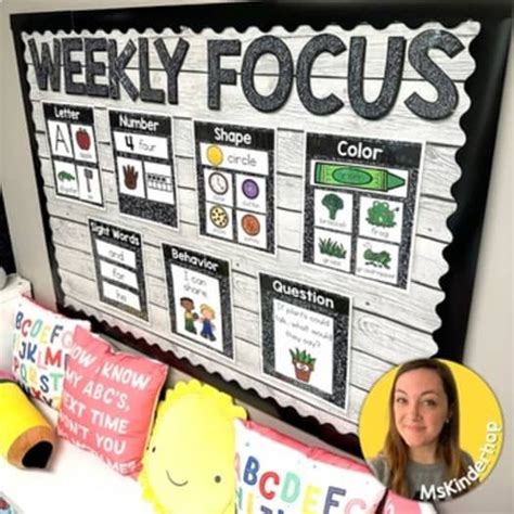 Preschool Focus Wall Complete Bundle In Black And White School Style In 2024 Focus Wall