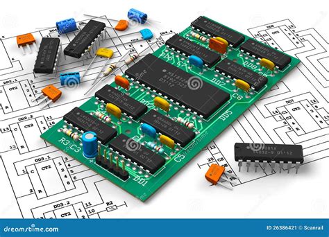 Digital Circuit Board With Microchips Stock Image - Image: 26386421