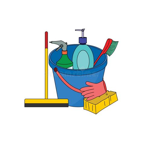 Cleaning Supplies Clip Art Illustration Vector Isolated Stock Vector ...