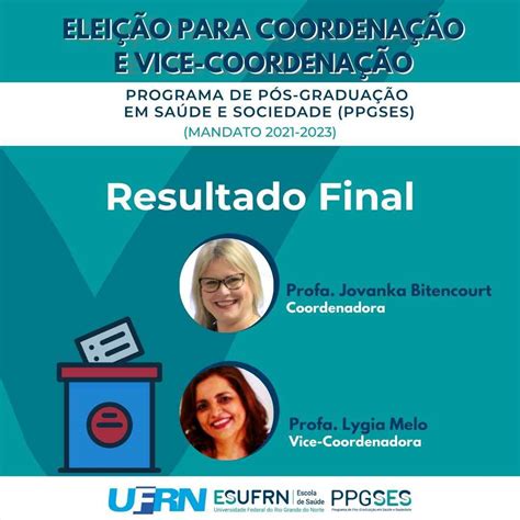 PPGSES divulga resultado final da eleição para coordenação 2021 2023