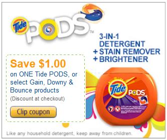 Tide Pods Laundry Detergent 1 00 Off Coupon 77ct Low As 15 34 Shipped