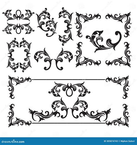 The Filigree Vintage Elements for Decor Graphic Design Stock Vector