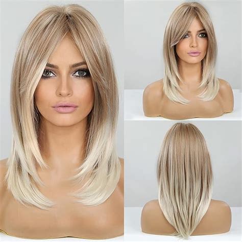 Haircube Long Blonde Wigs For Women Synthetic Hair Shoulder Length Wig