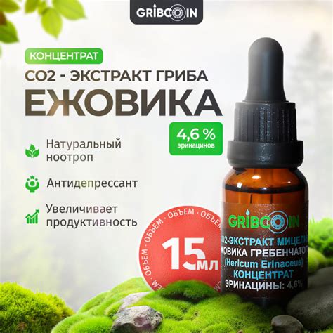 Экстракт ежовика гребенчатого Gribcoin жидкий, углекислотный (СО2 ...