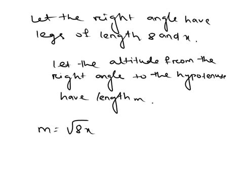 SOLVED: Use the geometric mean (altitude) theorem. What is the value of m? 4 2/7 4/10 160 ...