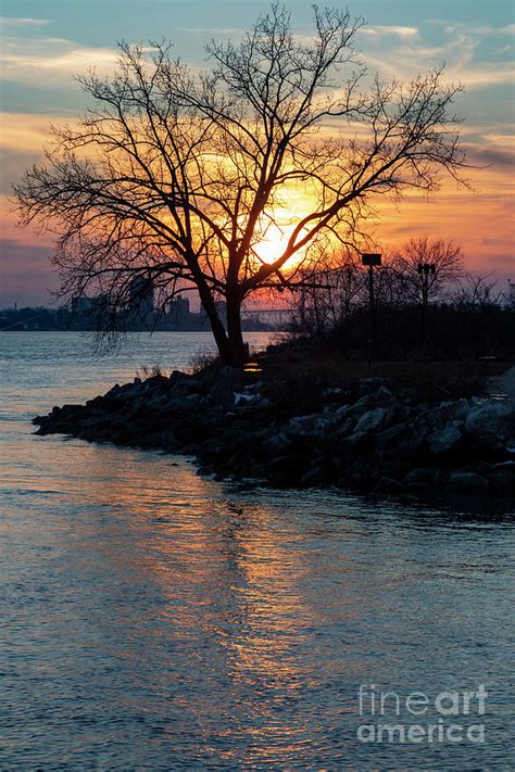 Detroit River Sunset Photograph by Jim West - Fine Art America