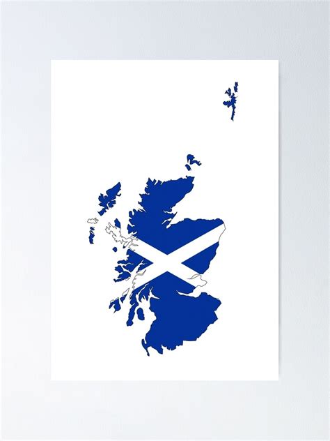 Scotland Flag Map Poster For Sale By Tony4urban Redbubble