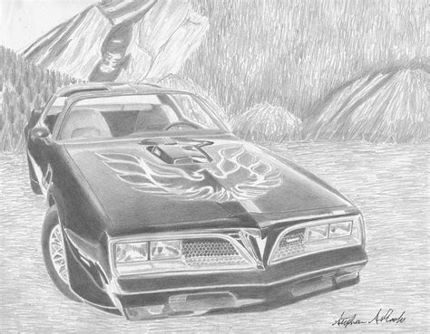 1977 Pontiac Trans Am CLASSIC CAR ART PRINT Drawing by Stephen Rooks ...