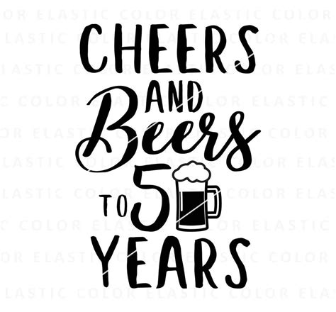 Cheers And Beers To Years Fifty Birthday With Beer Mug Clipart