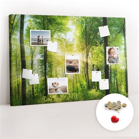 Organizer na ścianę XXL Tablica Korkowa 120x80 cm Natura las drzewa