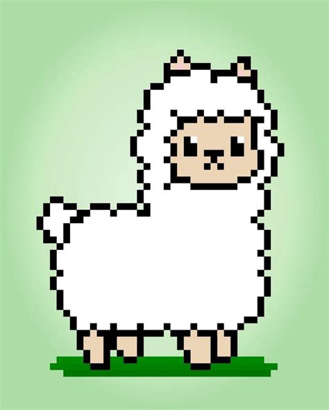 8 Bit Pixel Of Llama Animal Pixels In Vector Illustration For Game