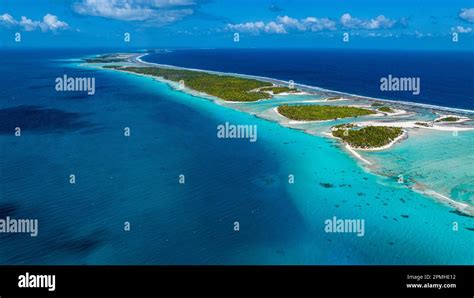 Aerial Of The Ile Aux Recifs Rangiroa Atoll Tuamotus French